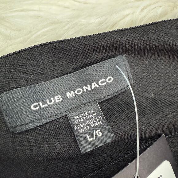 Club Monaco Fluted Strapless Knit Dress Black Size L NWT Old Money Luxury - Picture 10 of 13